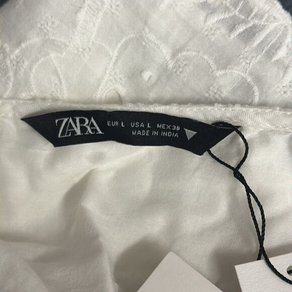 ZARA | White | EMBROIDERED DRESS - Picture 7 of 10